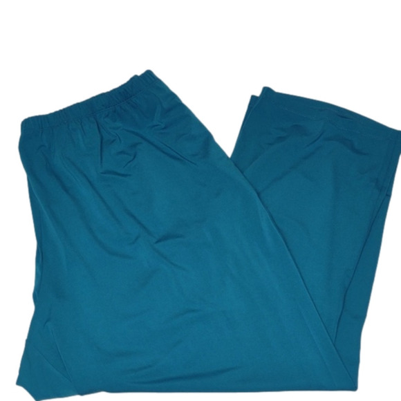 Roaman's teal blue pull on trousers with elastic waist,  Size 26W, NWOT - Picture 3 of 10